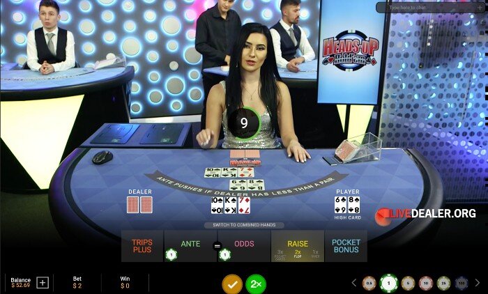 Live Dealer Heads Up Holdem Poker from Playtech | Livedealer.org